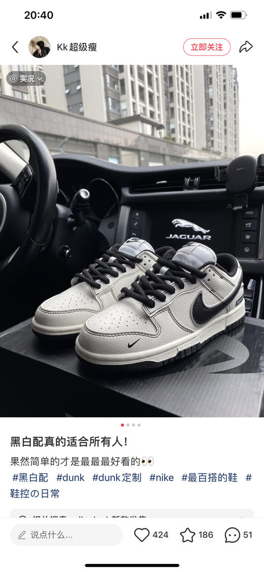 Nike 黑白配 定制版Dunk 商品图0