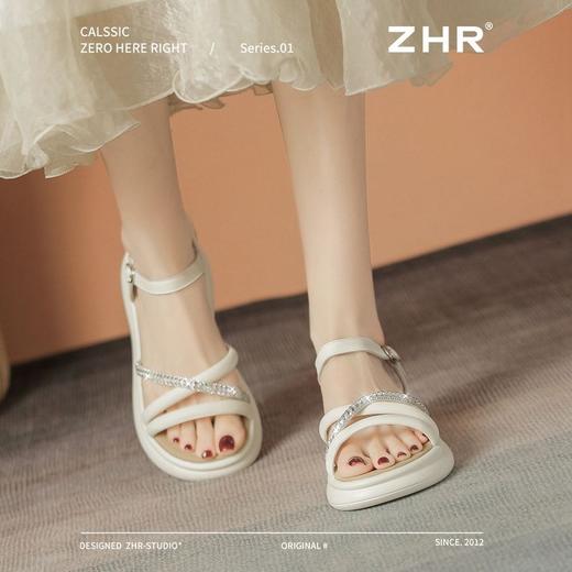 ZHR则则水钻条带厚底凉鞋女2025夏季新款轻便爆款ins女鞋优雅宽脚 商品图5