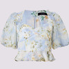 浪漫度假风25夏花朵刺绣渐变印花泡泡袖上衣(货号:MF86TP260G1001) 商品缩略图1