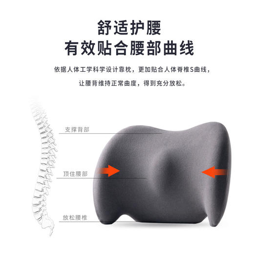 【多用护腰靠垫🔥腰部救星】四季通用护腰靠垫，记忆棉贴合S曲线，车靠背垫护腰腰枕驾驶座椅腰托支撑，开车再久也不累！🚗✨  商品图0