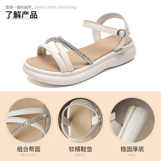 ZHR则则水钻条带厚底凉鞋女2025夏季新款轻便爆款ins女鞋优雅宽脚 商品图2