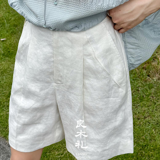 【预售7天】良木礼亚麻休闲短裤（34057） 商品图0