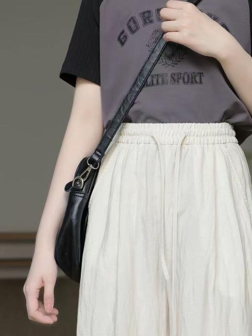 ｛休闲裤2025｝轻薄透气莱赛尔亚麻阔腿裤休闲C013长裤-喜出 商品图4