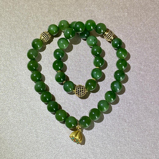 和田玉（碧玉）10mm玉珠手绕/36颗 商品图0