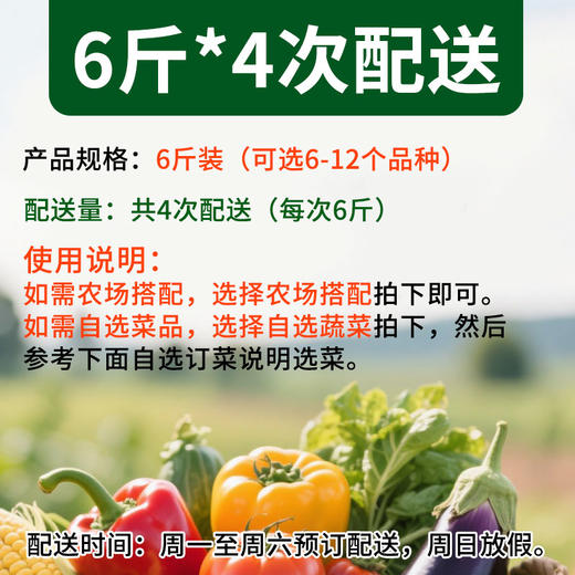 有机蔬菜宅配套餐幸福二人蔬菜包 6斤*4份京津冀包邮 商品图1