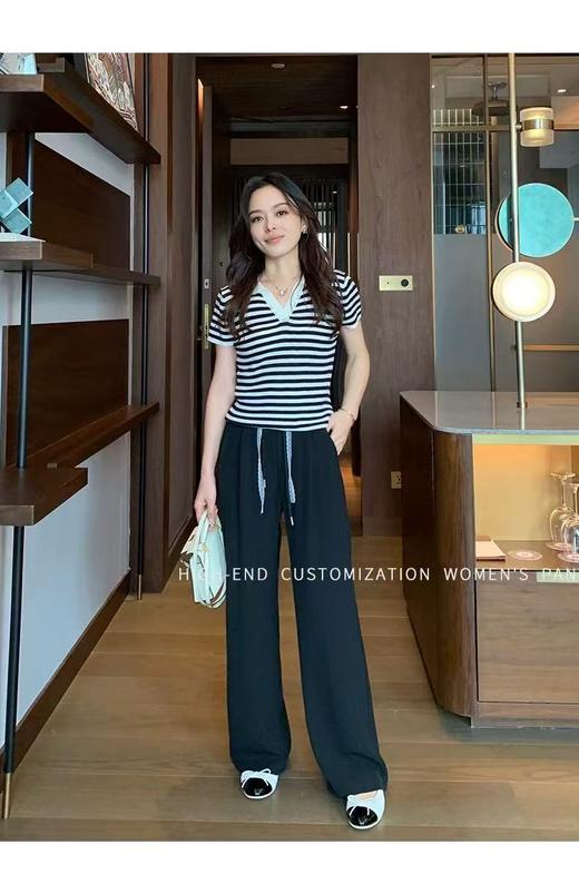 ｛休闲裤｝冰凉丝8511垂感顺滑不易皱夏季直筒裤-喜出 商品图0