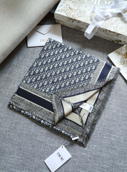 高端CD DIO*真丝方巾披肩 商品图5