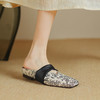 【预售5天】复古国风印花包头半拖鞋女夏外穿新款法式平底穆勒凉拖鞋KYD&9111 商品缩略图1