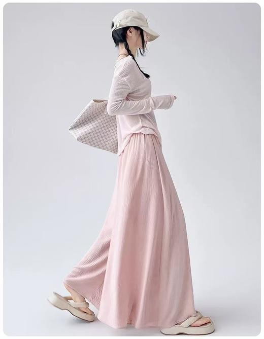 ｛休闲裤2025｝6515棉麻风宽松显瘦半身裙裤大宽腿阔腿裤-喜出 商品图8