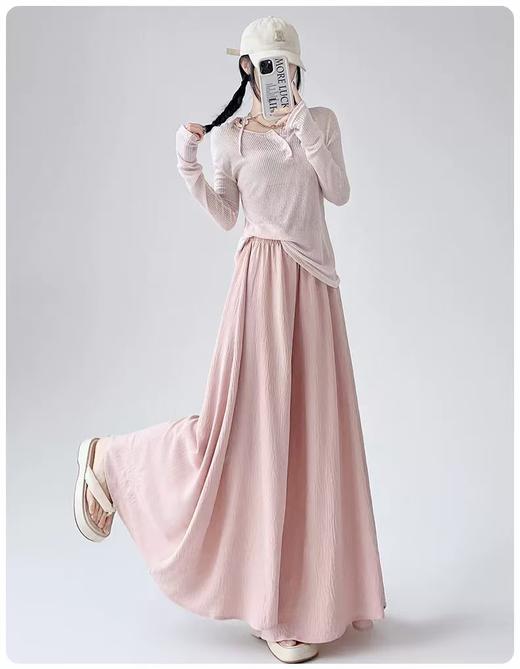 ｛休闲裤2025｝6515棉麻风宽松显瘦半身裙裤大宽腿阔腿裤-喜出 商品图7