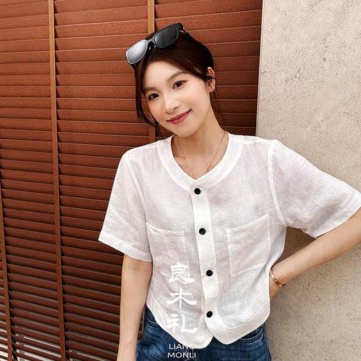 【现货】亚麻短袖外套(84719) 商品图0