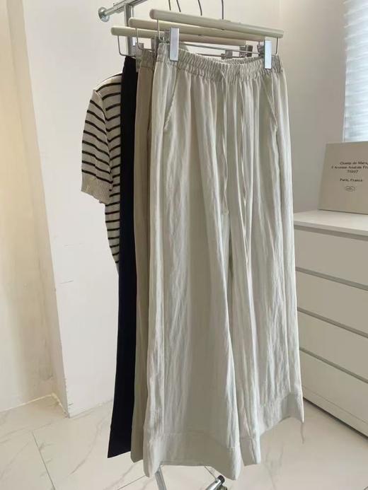 ｛休闲裤2025｝轻薄透气莱赛尔亚麻阔腿裤休闲C013长裤-喜出 商品图6