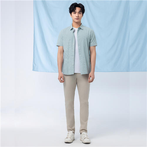 佐丹奴男装25年新款【冰冰系列】【竹原凉感】条纹短袖衬衫01045214 商品图3