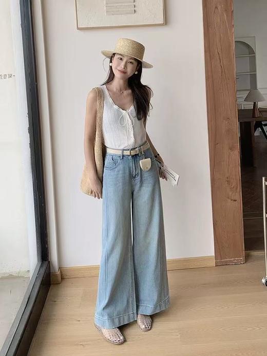 ｛牛仔裤2025｝（送腰带）100%棉品质春秋款58081立体纹牛仔裤-喜出 商品图2