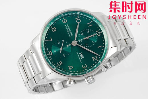 扛鼎新作一IWC万国表 AZ葡萄牙系列计时腕表 透底葡计钢带款 男士腕表 绿海王 商品图4