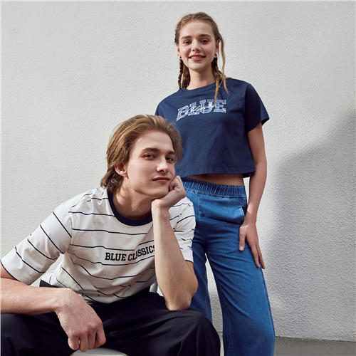 佐丹奴男装25年新款蔚蓝经典系列纯棉T恤衫01095209 商品图1