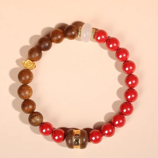 沉香朱砂手链 天然朱砂手串高含量吉祥如意檀木礼物男女款首饰 商品图5
