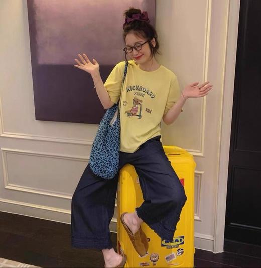 老米优品🎈3-5天！《复古花边设计 九分牛仔色阔腿裤》清凉舒适与美好共存！显瘦松弛感阔腿裤~K250622A 下架 商品图9