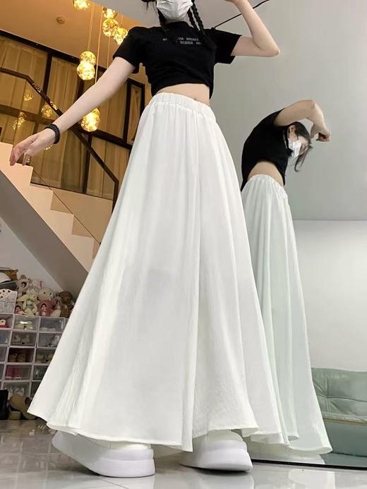 ｛休闲裤2025｝6515棉麻风宽松显瘦半身裙裤大宽腿阔腿裤-喜出 商品图1