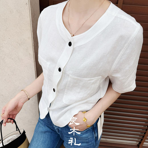 【现货】亚麻短袖外套(84719) 商品图6