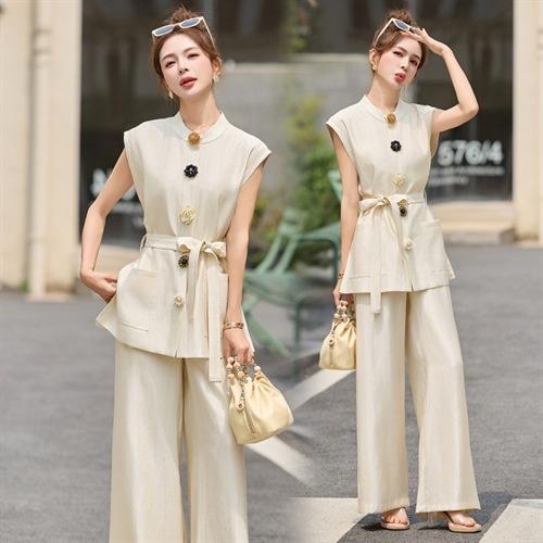 时尚小香风马甲套装2025夏季新款女神范超好阔腿裤两件套潮 BBL2586 商品图2