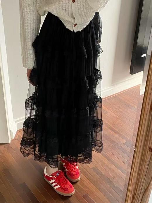 半裙系-9301夏季薄款百褶网纱蛋糕裙-喜出 商品图1