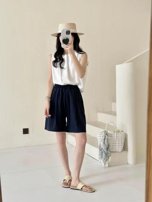 会呼吸的面料｛短裤2025｝C018天丝亚麻莱赛尔面料夏季透气短裤-喜出 商品图2