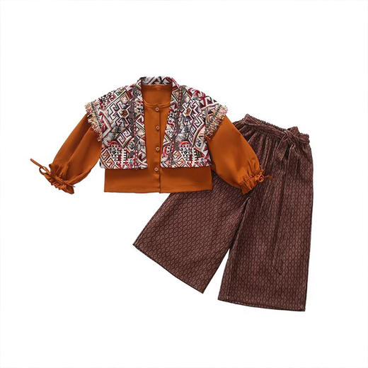 裁缝学苑TQ171汉服三件套纸样儿童外搭衬衣阔腿裤套装样板图纸 商品图2