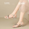 ZHR则则水钻粗跟凉鞋2025新款气质百搭一字凉鞋仙女方头时尚女鞋 商品缩略图7