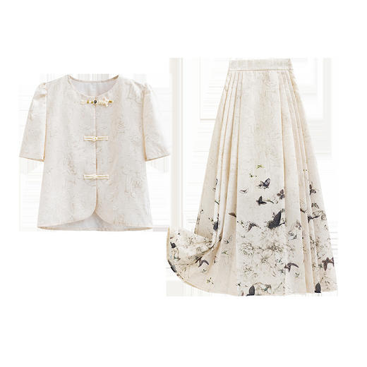 2025夏装新款新中式流印花两件套裙子ZYQ88029 商品图4