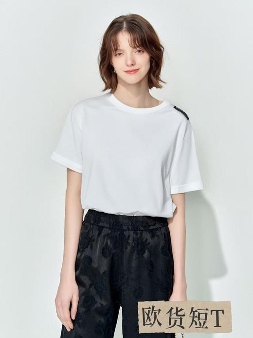 清仓价2025~9218肩膀字母标薄款短袖T恤-喜出 商品图1