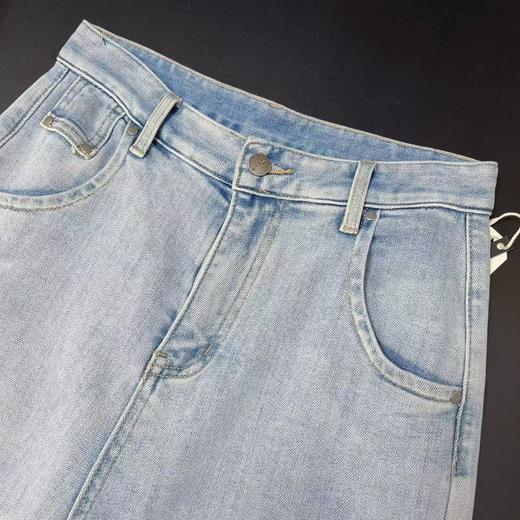 七夕福利-NO退｛牛仔裤｝（春秋款）内里磨毛蓝色牛仔小脚裤-喜出 商品图2