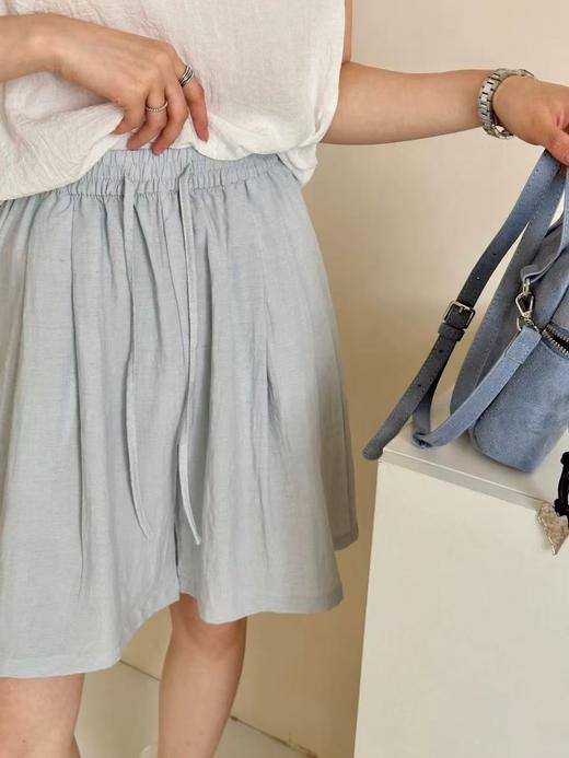 会呼吸的面料｛短裤2025｝C018天丝亚麻莱赛尔面料夏季透气短裤-喜出 商品图1