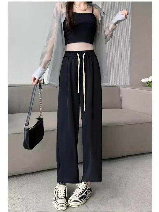 ｛休闲裤｝冰凉丝8525垂感不易皱九分直筒裤-喜出 商品图3