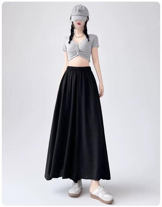 ｛休闲裤2025｝6515棉麻风宽松显瘦半身裙裤大宽腿阔腿裤-喜出 商品图5