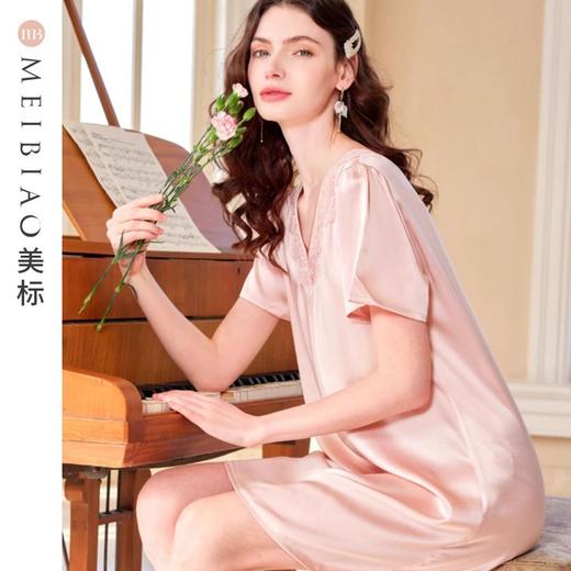 3楼 美标100%桑蚕丝睡裙睡衣女丝绸家居服230280 商品图3