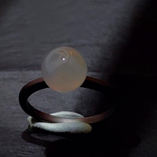 「墨影凝珠」翡翠珠子戒指（特价款）（银电黑金） 商品图10