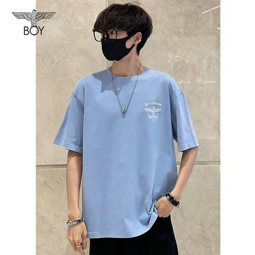【云粉节】【新品】6楼BOY男女同款蓝色短袖B252N0113106吊牌价499，现价499 商品图0
