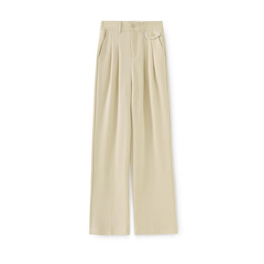 「高货wl」全新升级【铂金会员220/天猫299/差价79】(05327)洛诗琳通勤气质垂感凉感阔腿裤2025夏季简约时尚修身西裤 商品图4