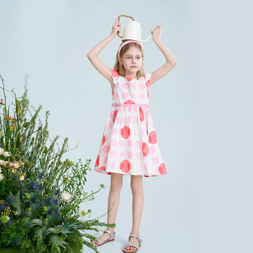 mettekids儿童连衣裙2025夏季新款女童印花公主裙收腰纯棉裙子 商品图3