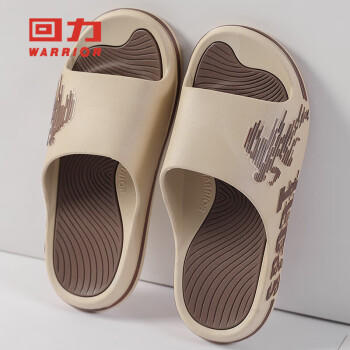 回力运动拖鞋男浴室内户外不易滑厚底凉拖鞋HL39391棕色43-44码 商品图5