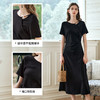 OLrain欧芮儿黑色短袖连衣裙女夏季2025年新款简约设计感针织长裙 商品缩略图1