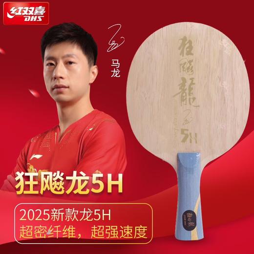 DHS红双喜狂飙龙5H 龙五乒乓球拍底板马龙用进攻型5木2芳碳结构狂飚龙5H 商品图0