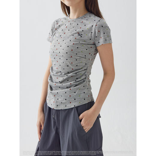 CryingCenter  彩色波点收腰修身短袖女 哭喊中心 商品图1