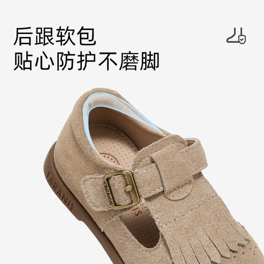 泰兰尼斯童鞋秋季新款牛皮宝宝鞋公主休闲鞋包头女童软底勃肯鞋子 T03T5C7426 商品图3