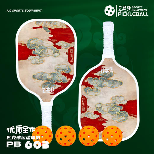 [2拍送4球] 友谊729 匹克球603型五层杨木底板耐打耐磨专业匹克球拍大童成人室内外通用套装 商品图0