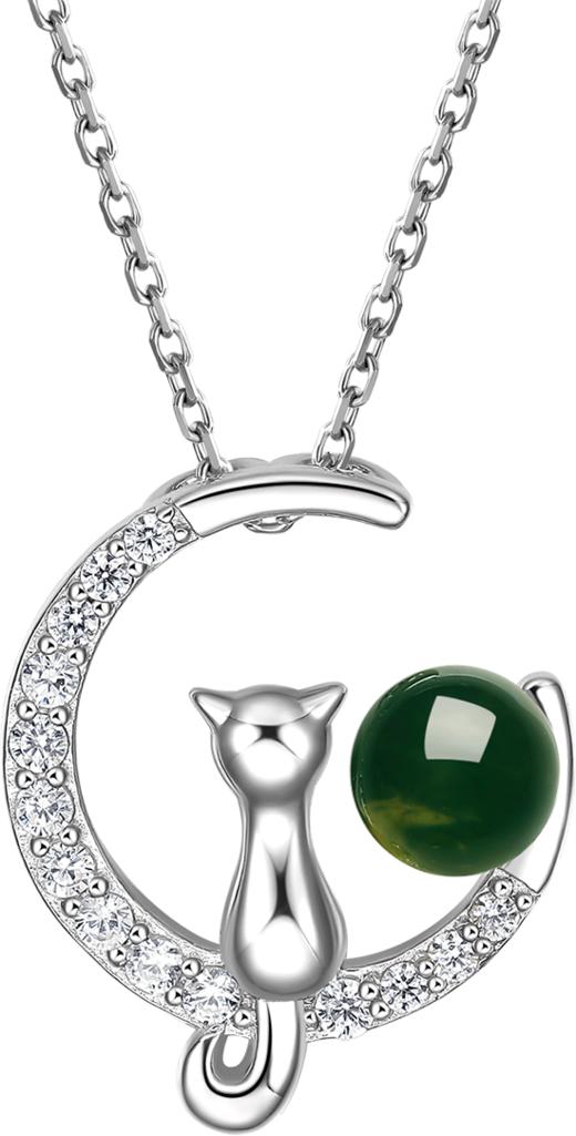 BYHP067034-816-A0 周六福 萌猫琥珀吊坠女925银项链时尚百搭十字链套链 商品图0