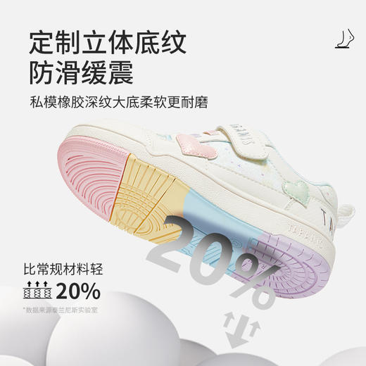 泰兰尼斯童鞋2025秋季新款儿童板鞋甜心公主女童运动鞋轻量休闲鞋 T02X5C6842 商品图3