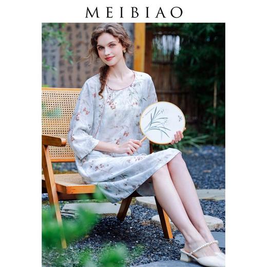3楼 美标新中式国风睡裙睡衣女莱塞尔春夏可外穿家居服89266 商品图3