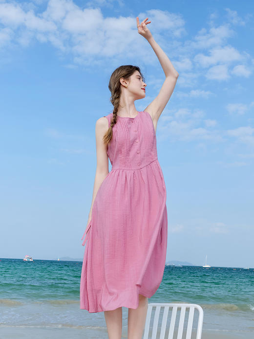 【百图lulu定制】【风琴褶背心裙】法式风琴褶 气质 无袖连衣裙 商品图9